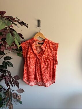 Deluc Red Paisley-Print Sleeveless V-Neck Camisole
